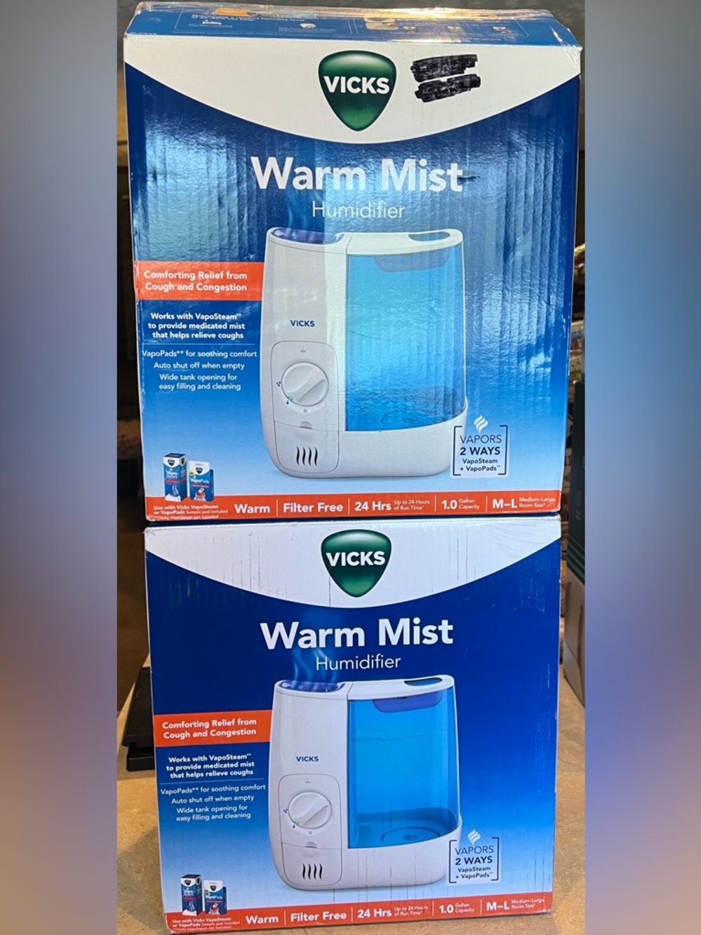 Vicks Warm Mist Humidifier in Blue - Vicks